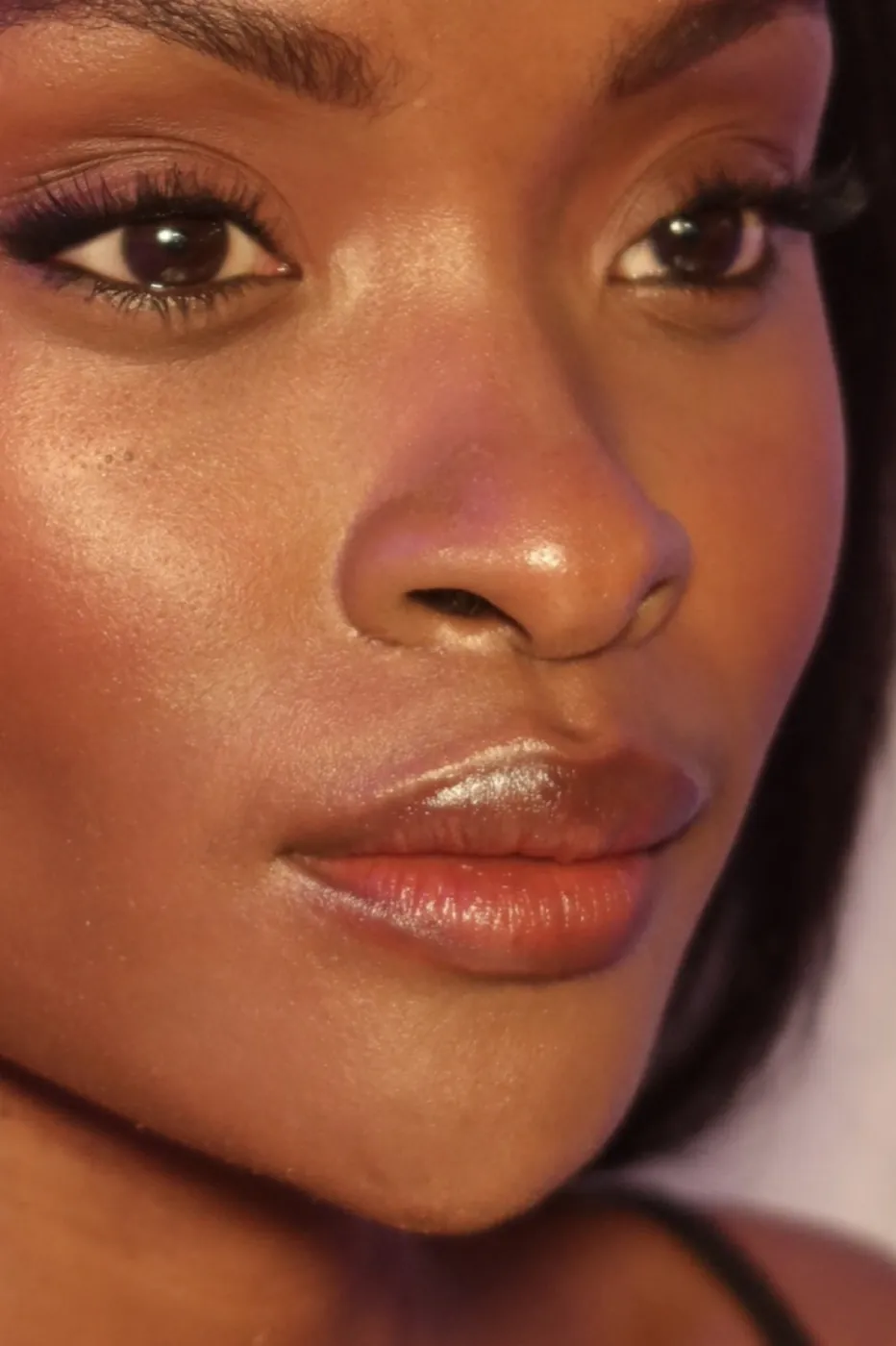 Rich skin close-up with a bronzed glow